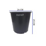 Ekodoğa Üretim Saksısı 2 Adet 26X25 Cm 11,5 Lt Plastik Saksı Siyah Üretim Saksı Bitki Saksısı, turkuaz