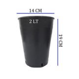 Ekodoğa Üretim Saksısı 20 Adet 14X19 Cm 2 Lt Plastik Saksı Siyah Üretim Saksı Bitki Saksı