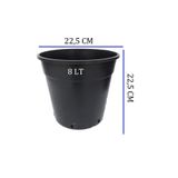 Ekodoğa Üretim Saksısı 20 Adet 22,5X22,5 Cm 8 Lt Plastik Saksı Siyah Üretim Saksı Bitki Saksısı, Gri, 22,5 x 22,5 cm
