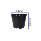 Ekodoğa Üretim Saksısı 3 Adet 12,5X10,5 Cm 1 Lt Plastik Saksı Siyah Üretim Saksı Sert Plastik Saksısı