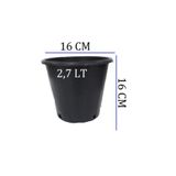 Ekodoğa Üretim Saksısı 3 Adet 16X16 Cm 2,7 Lt Plastik Saksı Siyah Üretim Saksı Bitki Saksı