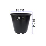 Ekodoğa Üretim Saksısı 3 Adet 18X18 Cm 3,8 Lt Plastik Saksı Siyah Üretim Saksı Bitki Saksısı