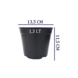 Ekodoğa Üretim Saksısı 5 Adet 13,5X11,5 Cm 1,3 Lt Plastik Saksı Siyah Üretim Saksı Bitki Saksı