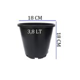 Ekodoğa Üretim Saksısı 5 Adet 18X18 Cm 3,8 Lt Plastik Saksı Siyah Üretim Saksı Bitki Saksısı