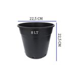 Ekodoğa Üretim Saksısı 5 Adet 22,5X22,5 Cm 8 Lt Plastik Saksı Siyah Üretim Saksı Bitki Saksısı