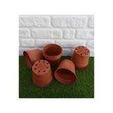 Ekodoğa Vakum Saksı, 25 Adet, 14x11 cm, 1.20 Lt, Plastik, Kahverengi
