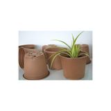 Ekodoğa Vakum Saksı, 5 Adet, 14x11 cm, 1.20 Lt, Plastik, Kahverengi