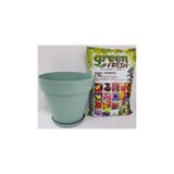 Ekodoğa Yalı Saksı 6 L 24X22 Cm 5 L Torf Su Yeşili Renkli Saksı