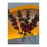 Ekodoğa Yapay Çiçek Kokina Çiçeği, 70 cm, Çam Kozalaklı, Kırmızı, Yılbaşı Süsü