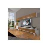 Ekoflex 8 Mdf Retro Tv Ünitesi Tv Sehpası - Beyaz - Ceviz