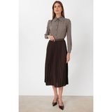 Ekol Ekol Piliseli Midi Etek 3960 - Kahve - 38