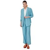 Ekol Kadın Beli Bağcıklı Bol Paça Pantolon 1204 Aqua