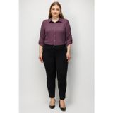 Ekol Kadın Büyük Beden Paçası Yırtmaçlı Beli Lastikli Pantolon 4110 Siyah