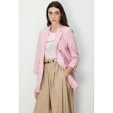 Ekol Kadın Kapak Cepli Duble Kol Ceket 1068 Pembe - 40
