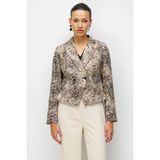 Ekol Kadın Leopar Desenli Crop Ceket 1050 Leopar - 42