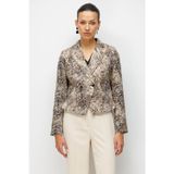 Ekol Kadın Leopar Desenli Crop Ceket 1050 Leopar