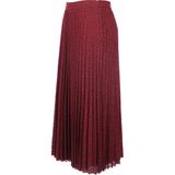 Ekol Kadın Midi Pileli Dantel Etek - Günlük Şık Vintage Tarz - Bordo - 38