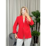 Ekol Kadın Tek Düğmeli Mercan Renk Blazer Ceket 04128 - 38