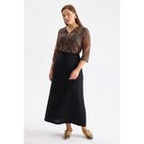 Ekol Maxi Boy Krep Etek 4521 - Siyah - 50