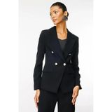 Ekol Minimalist Çift Düğmeli Uzun Kollu Kadın Blazer Ceket - İş & Günlük