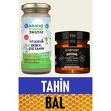 Ekoloji Market Organik Çiğ Tahin 230 gr + Organik Polifloralı Bal 300 gr - 530 gr