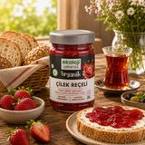 Ekoloji Şekersiz Organik Glutensiz Şekersiz Çilek Reçeli 380 Gr. 8697666769451