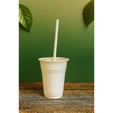 Ekolojik Ambalaj Doğa Dostu 350cc Ekolojik Bardak ve Kağıt Sargılı Pipet Set 50 Adet