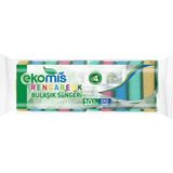 Ekomis Klasik Bulaşık Süngeri Düz 5'li - Beyaz