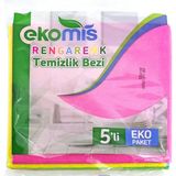 Ekomis Rengarenk Temizlik Bezi 5'li - Pembe - Standart