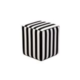 EKON Siyah Zebra Kare Puf