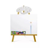 Ekonomik Mini Şövale 25X35 Cm Tuval 6X15 Ml Parmak Boyası Seti Çocuklar Için Boyama Seti