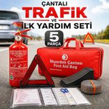Ekonomik Trafik Ve İlk Yardım Seti 5 Parça Çantalı Karayollarına Uygun Araç Acil Durum Seti