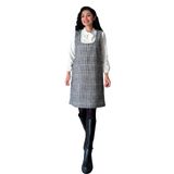Ekose Desen Salaş Jile Elbise (Siyah, 2XL-3XL)
