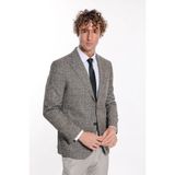 Ekose Desen Slim Fit Siyah Erkek Ceket - Wessi