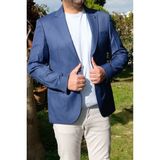Ekose Erkek Spor Mavi Renk Ceket - Lacivert - 48 / 6