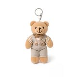 Ekose Gömlekli Ve Salopet Tulumlu Peluş Ayıcık Anahtarlık (12 Cm)