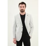 Ekoseli Taş Slim Fit Mono Yaka Erkek Ceket - 52