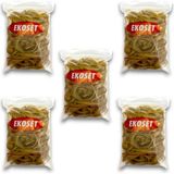 Ekoset Kauçuk Geniş Paket Lastiği 70X5MM 500 Gram 5 Li Paket - Sarı - 70MM X 5MM - PAKET LASTİĞİ