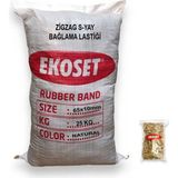 Ekoset Zigzag Yay Bağlama Lastiği 25 kg - Sarı - 65x10mm - Paket Lastiği
