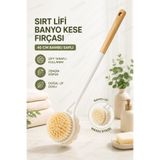 Ekostem Bambu Saplı Duş Fırçası, İki Taraflı Sırt Yıkama Peeling ve Masaj Fırçası | Doğal Lif ve Peeling