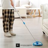 Ekostem Mini Boy Mikrofiber Uçlu Teleskopik Mop 150 cm Uzunlukta Mavi Renkli Temizlik Seti
