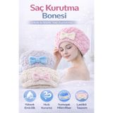 Ekostem Saç Kurutma Bonesi - Mikrofiber Örgü Dokulu Saç Bonesi