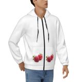 EKPRAVDKTF Erkek Tam Fermuarlı Kapüşonlu Çilek Baskılı Kapüşonlu Sweatshirt Uzun Kollu Üst, Erkek Kapüşonlu Ceket, 3D, 3XL
