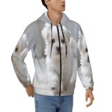 EKPRAVDKTF Erkek Tam Fermuarlı Kapüşonlu Sevimli Yavru Köpek Baskılı Kapüşonlu Sweatshirt Uzun Kollu Üst, Erkek Kapüşonlu Ceket, 3D, XXL