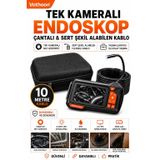Ekranlı Tek kameralı 10 Mt Sert Kablo Yılan Endoskop Kamera 8 mm 4.3 ınc