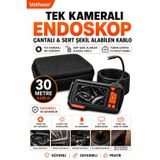Ekranlı Tek kameralı 30 Mt Sert Kablo Yılan Endoskop Kamera 8 mm 4.3 ınc