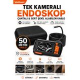 Ekranlı Tek kameralı 50 Mt Sert Kablo Yılan Endoskop Kamera 8 mm 4.3 ınc