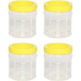 Ekru 1l Saklama Kabı 4'lü Set, Dayanıklı, Pratik ve Şık Plastik Kavanozlar - Amber - Seçenek 1