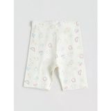 Ekru Baskılı Kız Çocuk Şort Pijama Altı 2'li