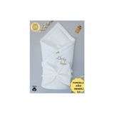 Ekru Bebek Battaniyesi Mevsimlik Hastane Çıkışı Yenidoğan Kundağı Hediyelik %100 Pamuklu Oyun Matı - 85 x 85 cm